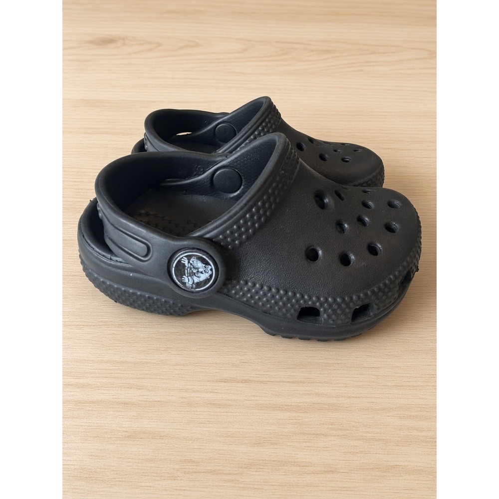 Crocs Classic Clog Kids Black Slip On Shoes Size C5